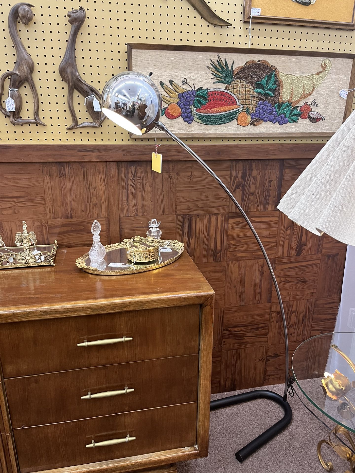 MCM Chrome eyeball globe floor lamp.