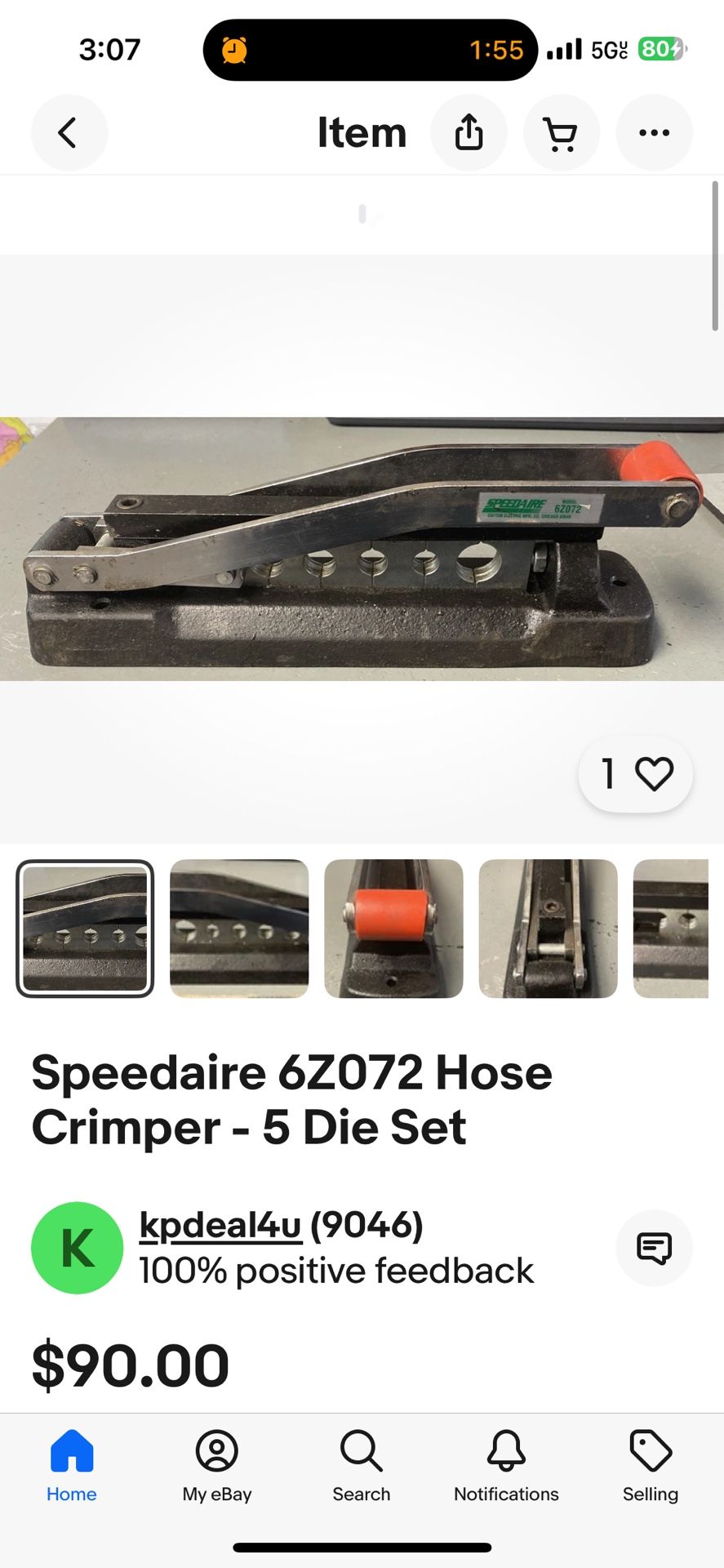 Speedaire 6Z072 Hose Crimper - 5 Die Set