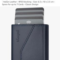 Pularys "Raven" Minimalist Leather Wallet (Navy Blue)