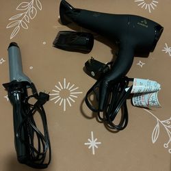 Total-$15$ REVLON curling iron & ANDIS hair dryer