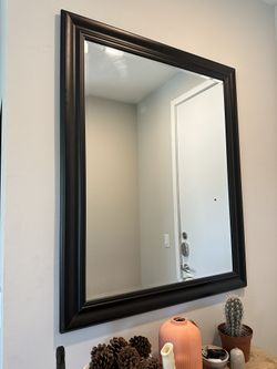 Large Hanging Mirror with Black Frame