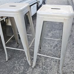 2 Metal Barstools - Backless