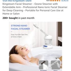 Brandnew Kingsteam Facial Steamer Retail Value $59.98 + Tax  Kingsteam Facial Steamer - Ozone Steamer with Extendable Arm - Professional Nano Ionic Fa