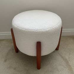 Studio McGee x Threshold Elroy Sherpa Round Ottoman - Cream