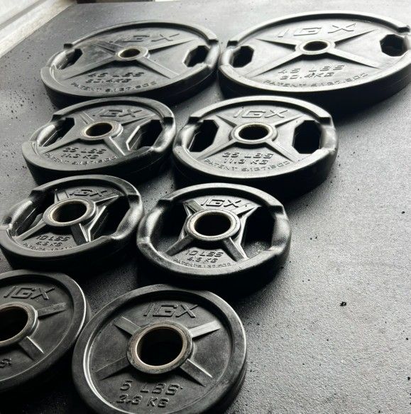 Rubber Coated Olympic Weights For Home Gym Weight Set 