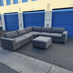 Bryden Fabric Sectional w/ Ottoman – Great Deal!