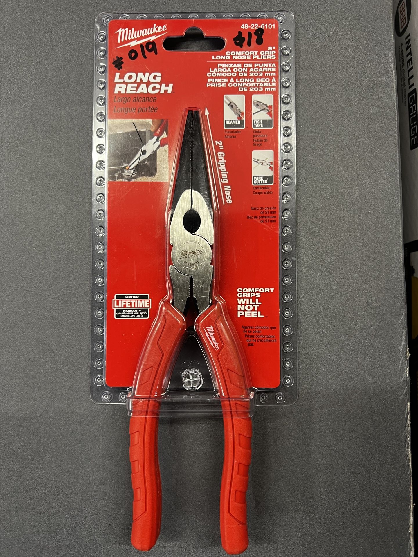 Milwaukee 8” Comfort Grip Long Nose Pliers