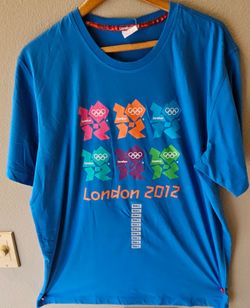 London 2012 Olympics Official Merchandise Blue T-Shirt - Size L - New w/Tags