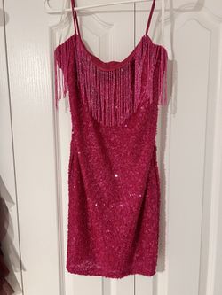 Pink Sequin Homecoming Dress
