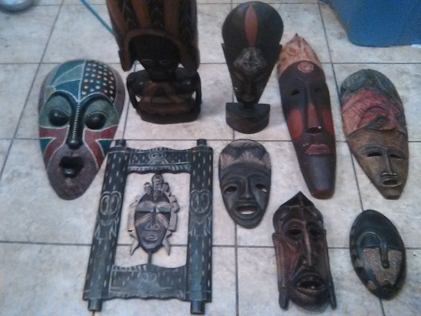 African an Indonesian mask wall art collection