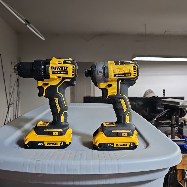 One DEWALT DCD708 Brushless Cordless Drill Driver And One DEWALT  DCF887 1/4-in Impact Driver