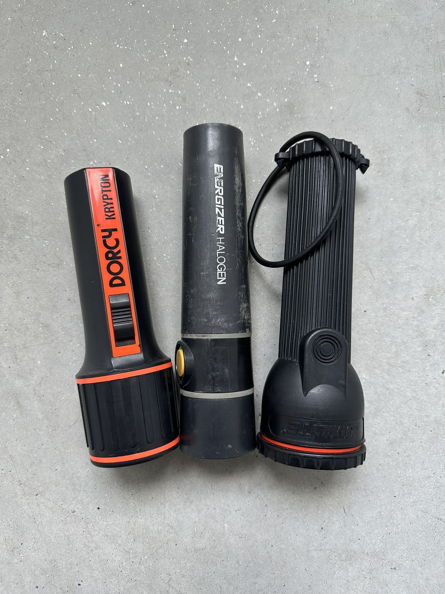 Dorcy Krypton Energizer Halogen Lumilite Vintage Flashlights Lot