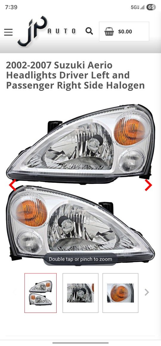 2002 Suzuki Aerio Headlights