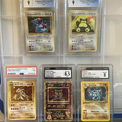 Vintage English And Japanese Pokemon Slabs