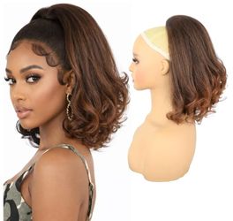 14" Brown Ombre Drawstring Flick Ponytail Hair Extension