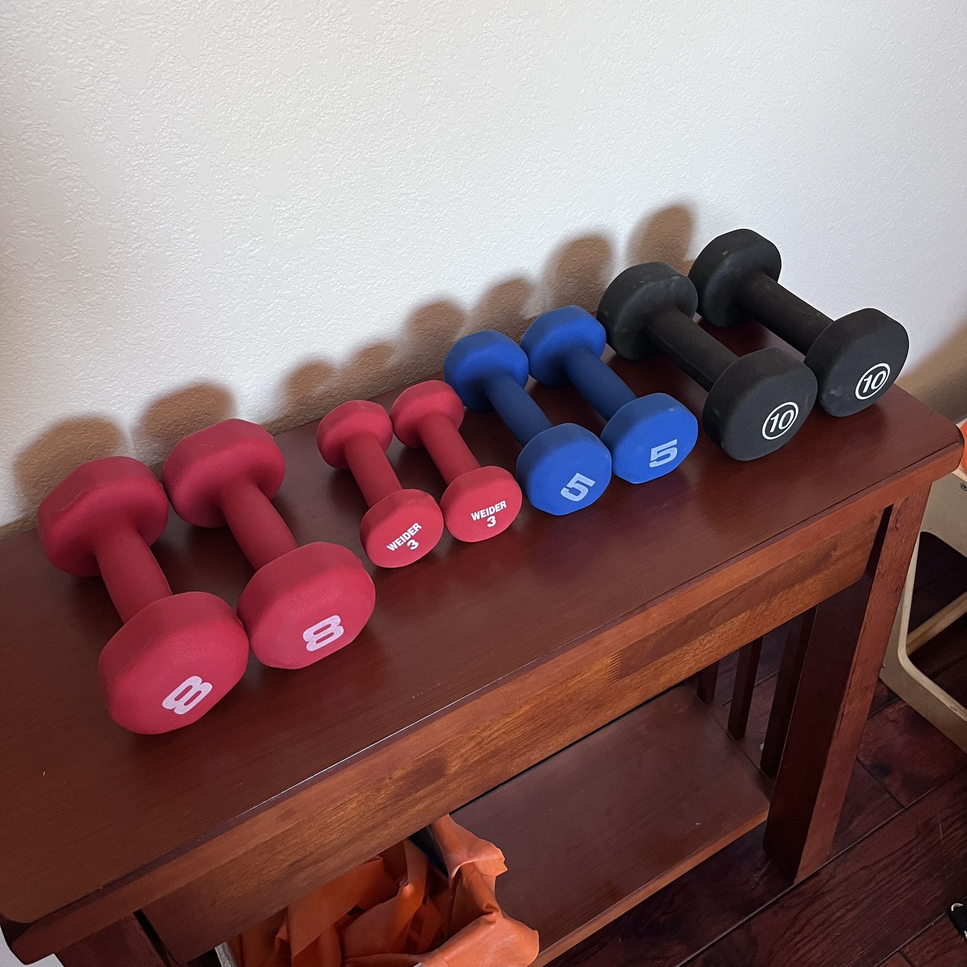 4 Sets Of Dumbbells, Assorted Weights