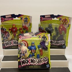 Marvel Mix Mashers Captain America, Black Panther, Iron Man Action Figure