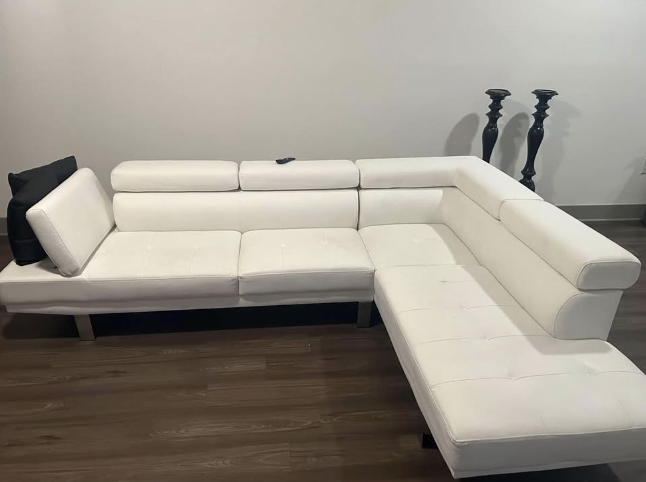 white sectional