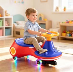 12V Electric Wiggle Car with Pedal, 3 in 1 Swing Car, Flashing Wheel, Music, 160LBS, Rechargeable Battery, Anti-Rollover Ride On Toy Car, Kid's Car fo