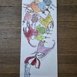 Vintage Original Raining Cats & Dogs Art