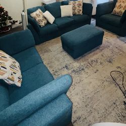 NFM TEAL 4 PC Living Room Set 