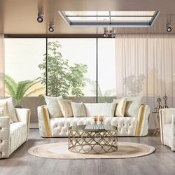 Fanci Ivory Sofa & Loveseat 