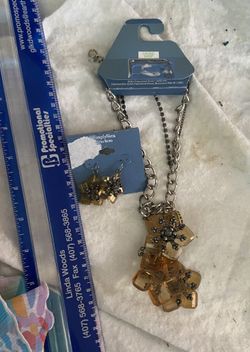 Flower Necklace And Earring Set