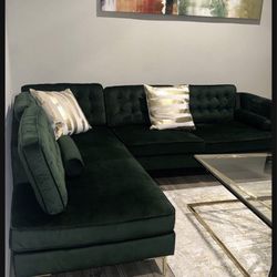 Green Velvet Sofa Sectional
