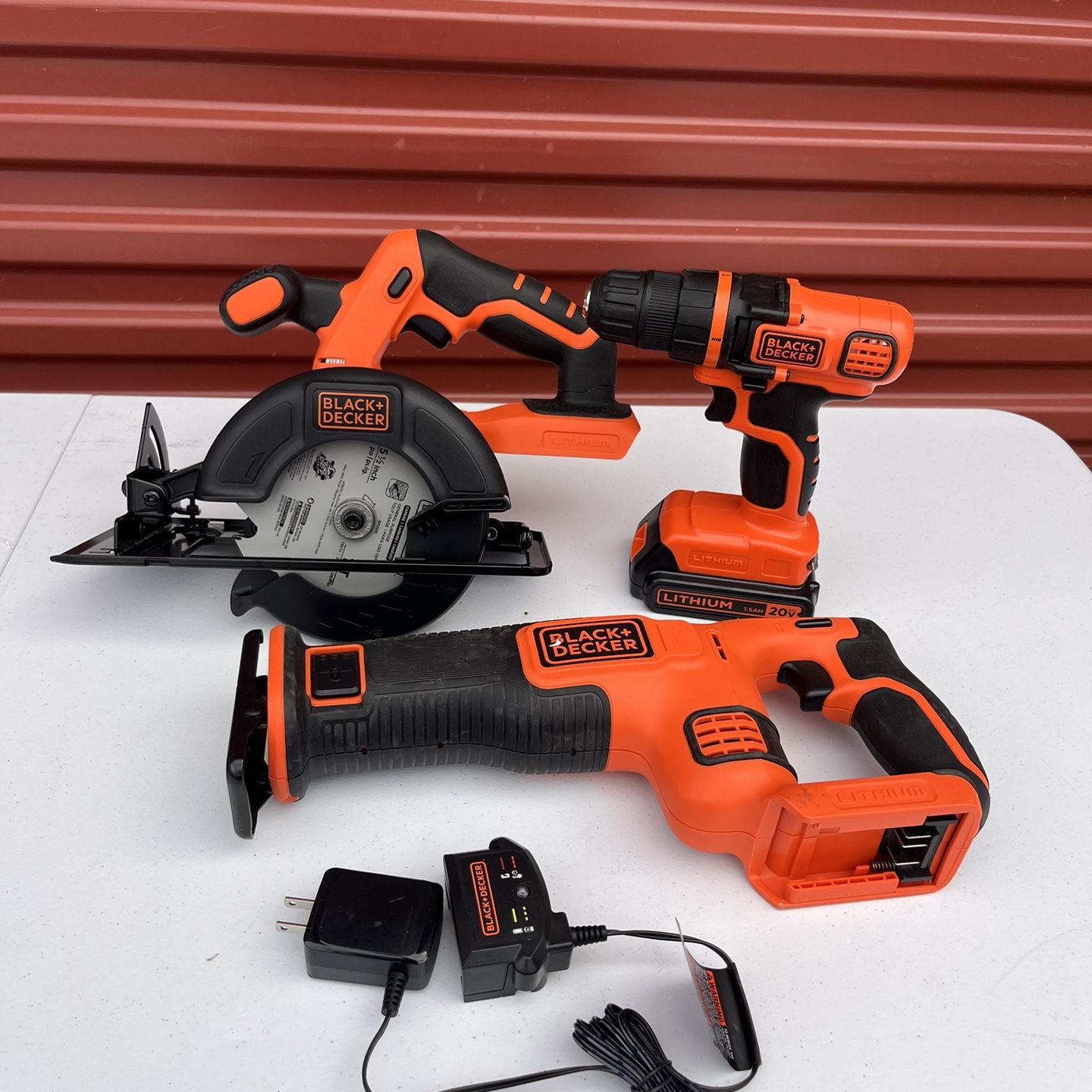 BLACK+DECKER 20V MAX Lithium-Ion Cordless Drill/Driver and Circular Saw And  Sawzall 3 Tool Combo Kit with 1.5Ah Battery and Charger for Sale in  Carrollton, TX - OfferUp