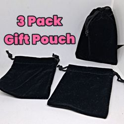 Set Of 3 Gift Puches Velvet Suede Bag For Jewelry, Gifts, Presents, Surprise, Party Give Away