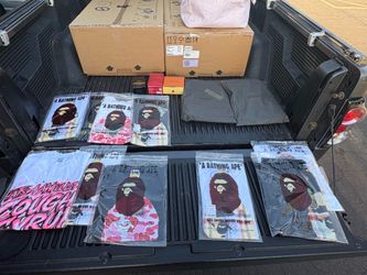 bape shirts, essential shorts and LV belt