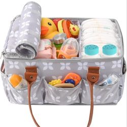 Moteph Extra Large Diaper Caddy, Craft, Toy Organizer with Zip-Top Cover with Waterproof Wet/Dry Bag - Perfect for Baby Shower