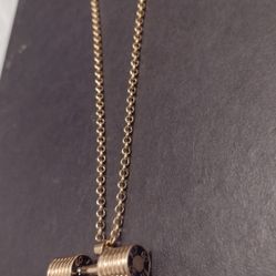 20" Gold Plated DUMBBELL Weight Necklace 