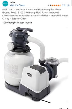 INTEX SX2100 Krystal Clear Sand Filter Pump for Above Ground Pools: 2100 GPH