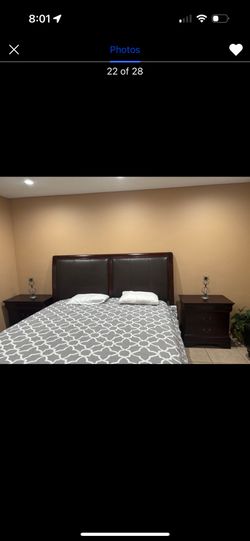 King bed With Mattress +two Nightstands