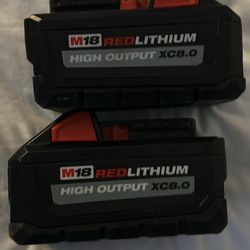 Milwaukee 8.0ah Batteries 