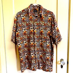 Puritan S Hawaiian Shirt Island Native Print