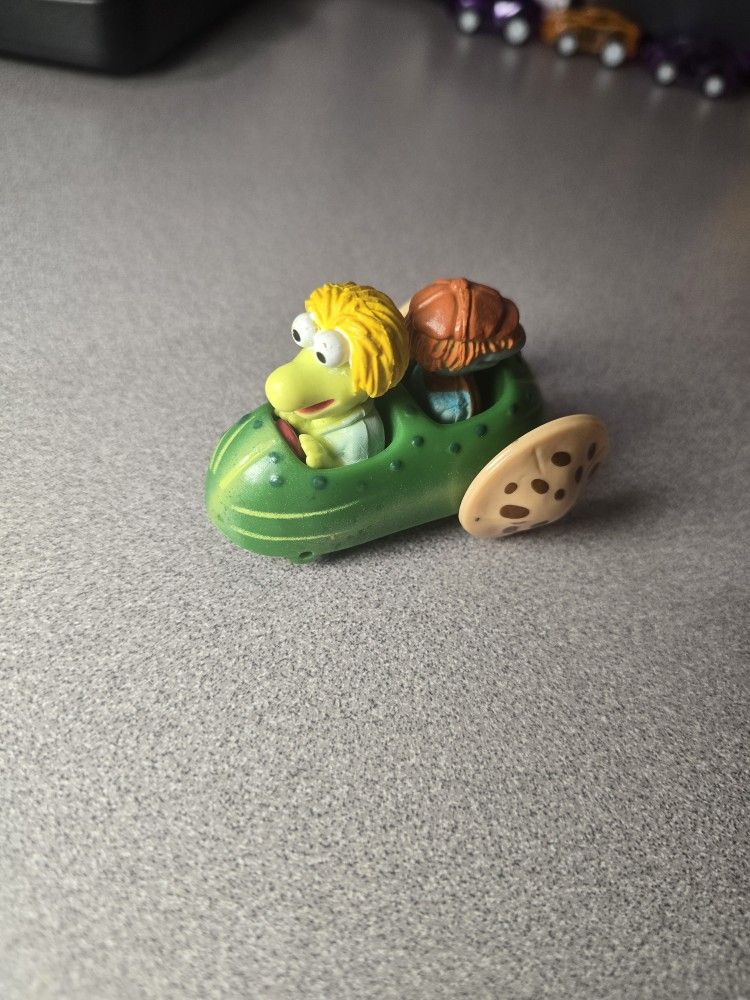 Vintage 1988 McDonalds Fraggle Rock Toy Wembley and Boober in Cucumber Car