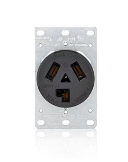 30 Amp 125/250 Volt Shallow Single Flush Mounted Outlet