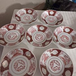 Vintage Imari Rice Bowls Porcelain Japanese Rice Bowls 