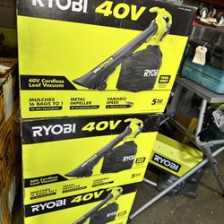 40v Cordless RYOBI Leaf Vaccum & Blower (Tool Only)