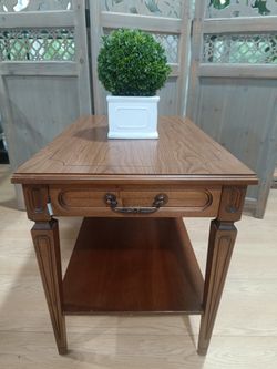 Wood side table