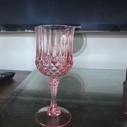 Plastic Pink Wine Cups