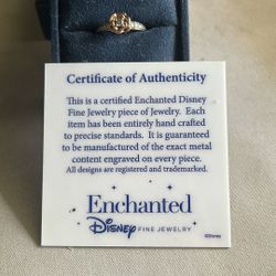 Enchanted Disney Fine Jewelry Sterling Silver and 10K Rose Gold 1/5Cttw Belle Rose Ring -  Size 6