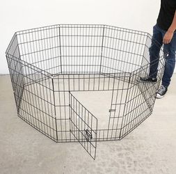 (New in box) $44 Foldable 30” Tall x 24” Wide x 8-Panel Pet Playpen Dog Crate Metal Fence Exercise Cage Play Pen