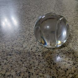Tennis Ball Tiffany Crystal  Paperweight 