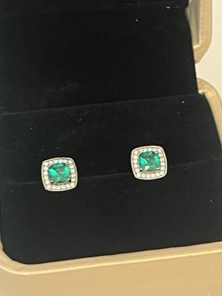 Green Moissanite Ear studs 