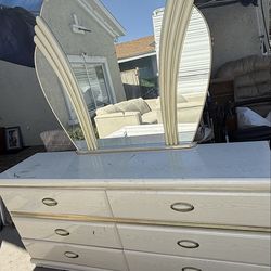 ✨ Dresser Set with Mirror + Headboard (6 Drawers)