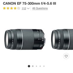 CANON EF 75-300mm f/4-5.6 III Camera Lens 