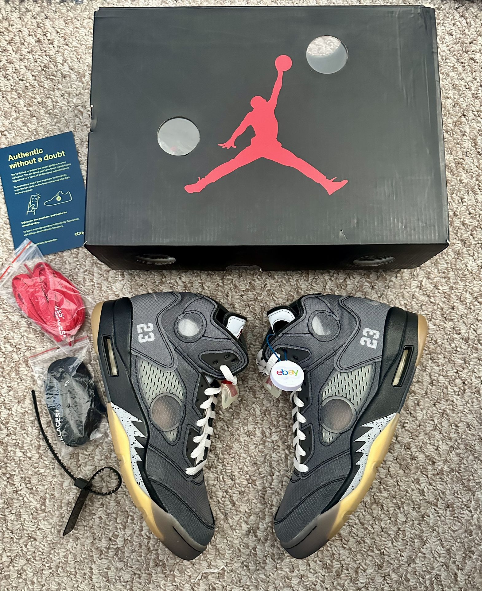 Nike Jordan 5 OG Off White “Muslin” size 9.5 💯 (Worn 1x/VNDS) ‼️